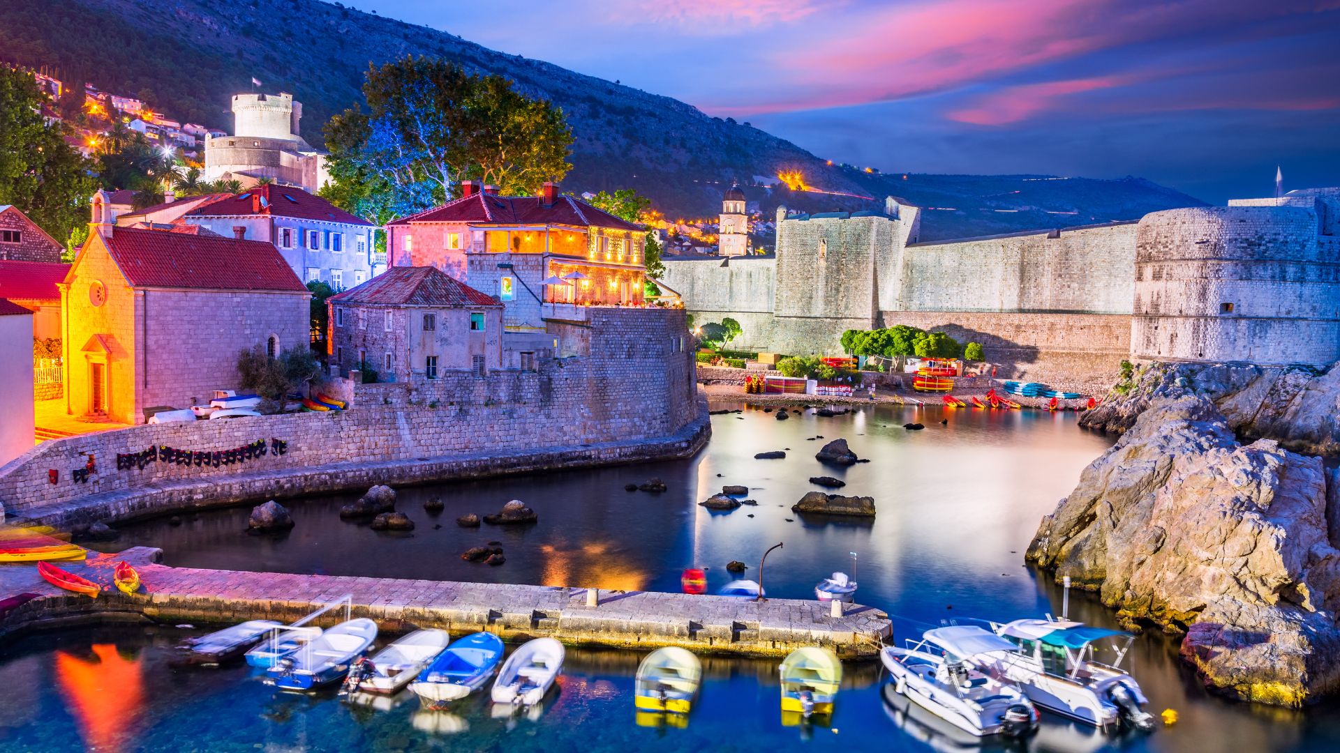 Dubrovnik, Croatia at dusk